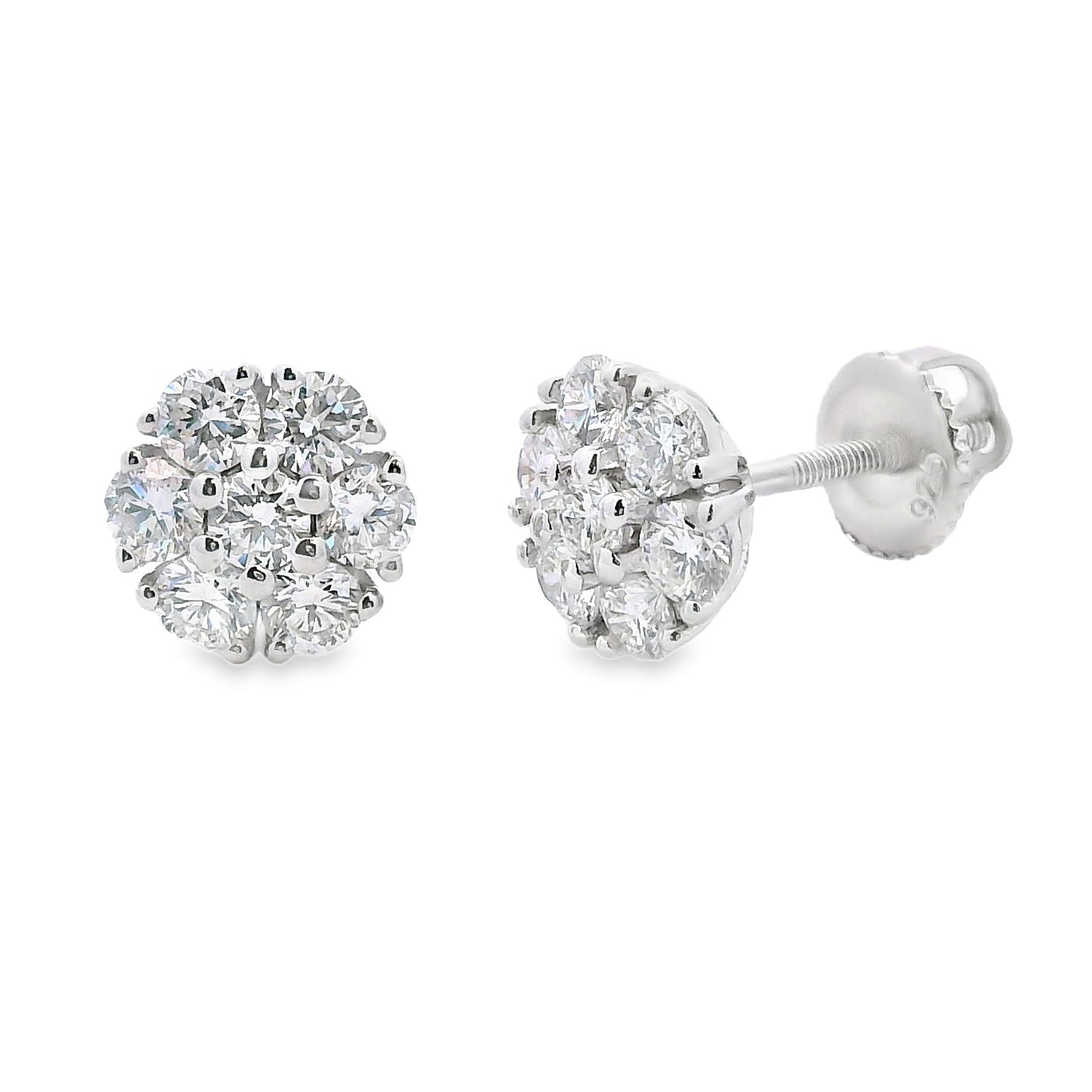 1.32ct Lab Grown Diamond Earrings Sterling Silver Bids.com