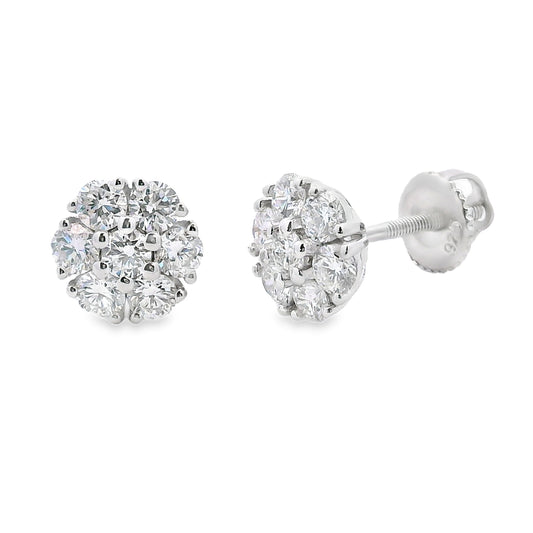 1.32ct Lab Grown Diamond Earrings Sterling Silver Bids.com