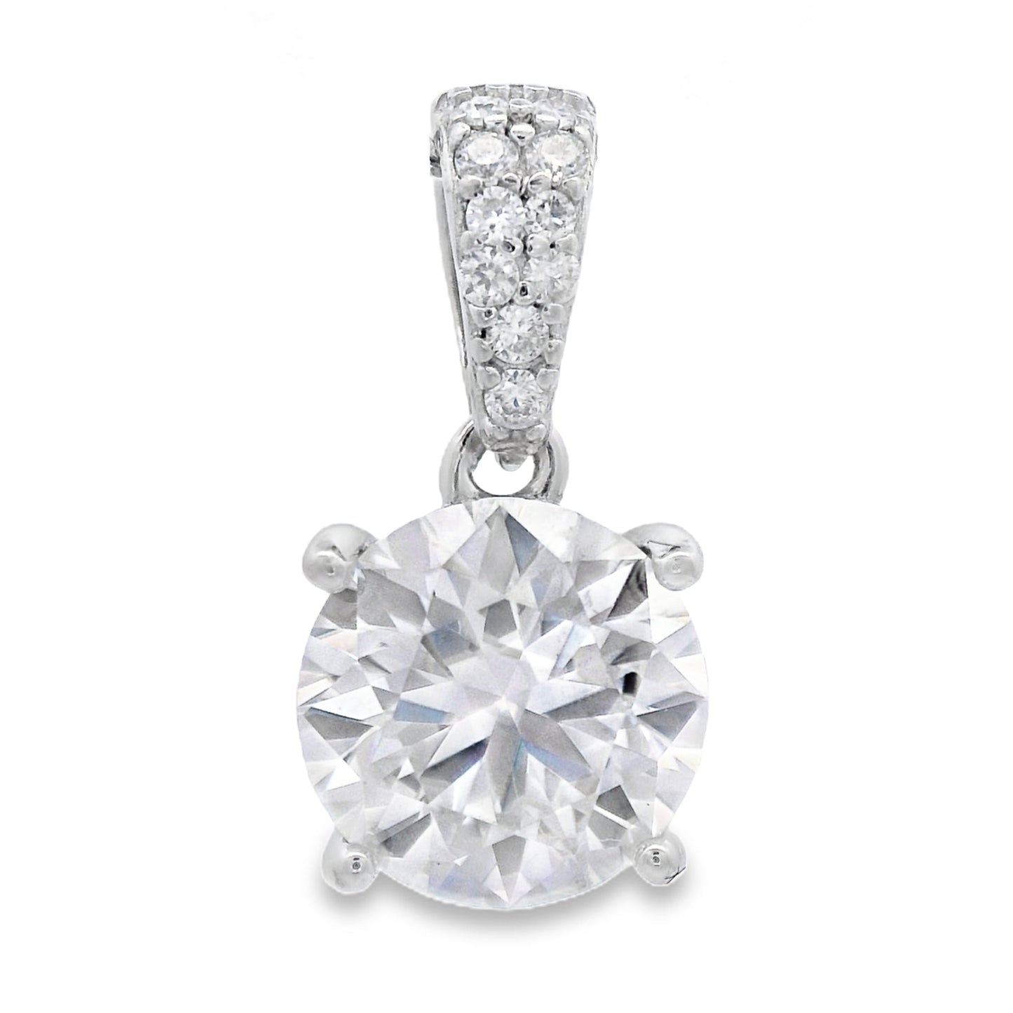Genuine 2.00ct Moissanite Pendant Sterling Silver Bids.com