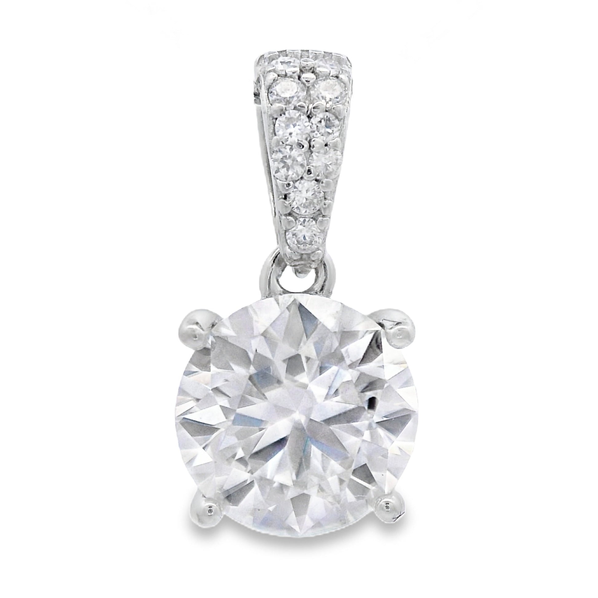 Genuine 2.00ct Moissanite Pendant Sterling Silver Bids.com