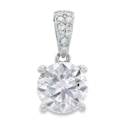 Genuine 2.00ct Moissanite Pendant Sterling Silver Bids.com