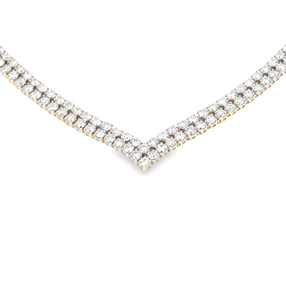 Genuine 7.00ct Diamond Tennis Necklace 14KT Yellow Gold Bids.com