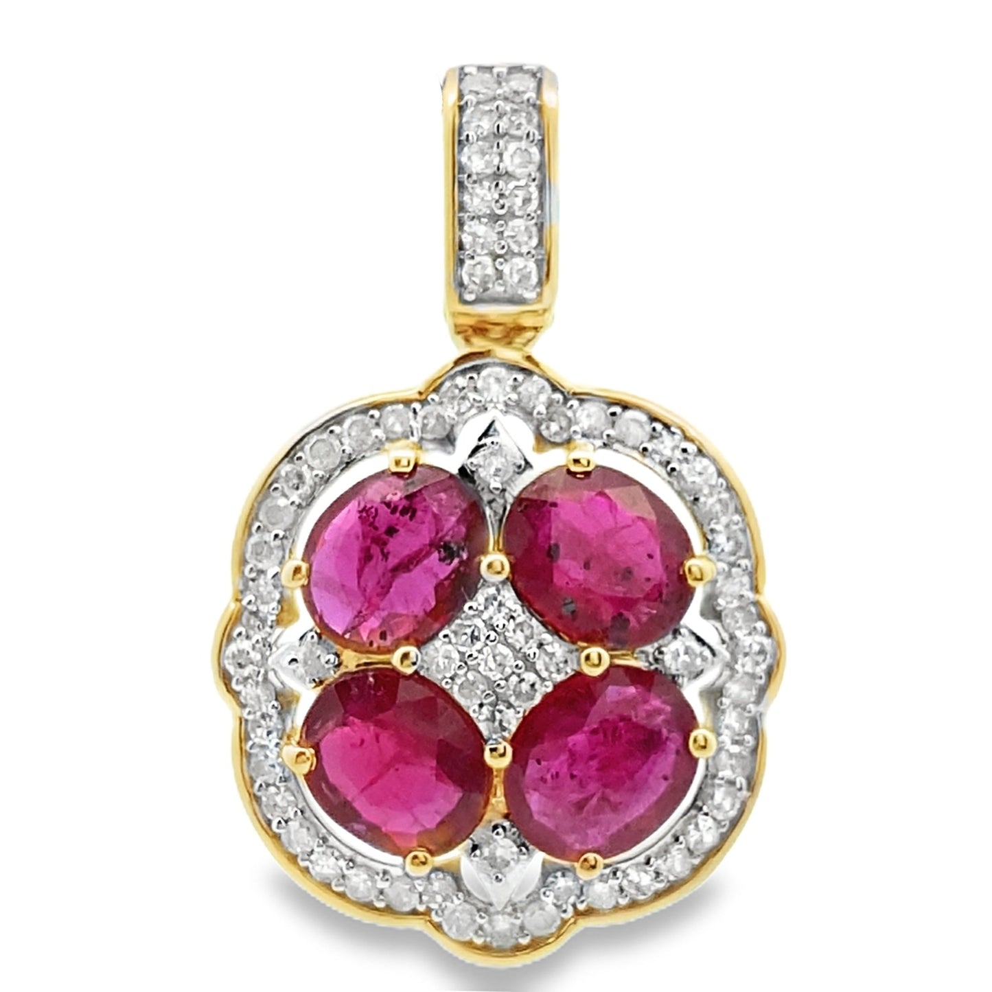 2.80ct Ruby Diamond Fashion Pendants 14KT Yellow Gold Bids.com