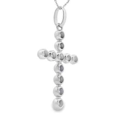 .50ct Diamond Cross Religious Pendant 14KT White Gold Bids.com