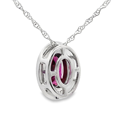 .52ct Garnet Diamond Fashion Pendants 10KT White Gold Bids.com