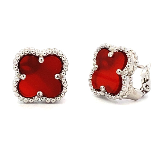 Natural Carnelian Earrings Sterling Silver Bids.com