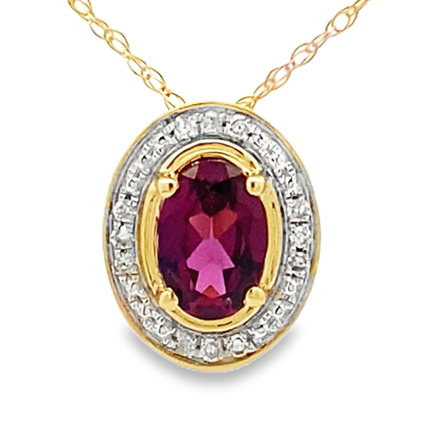 .52ct Garnet Diamond Fashion Pendants 10KT Yellow Gold Bids.com