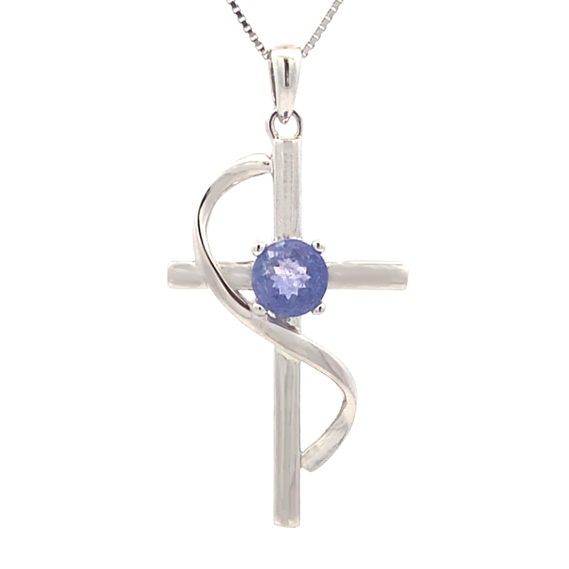 .50ct Tanzanite Cross Religious Pendant Sterling Silver Bids.com
