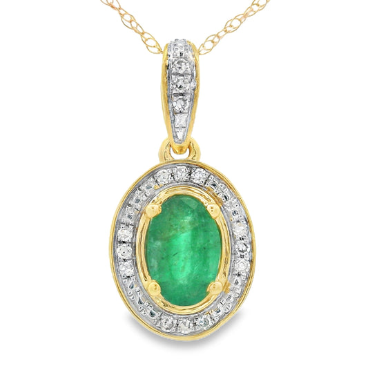 .46ct Emerald Diamond Fashion Pendants 10KT Yellow Gold Bids.com