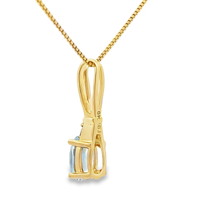 Aquamarine Diamond Fashion Pendants 10KT Yellow Gold Bids.com