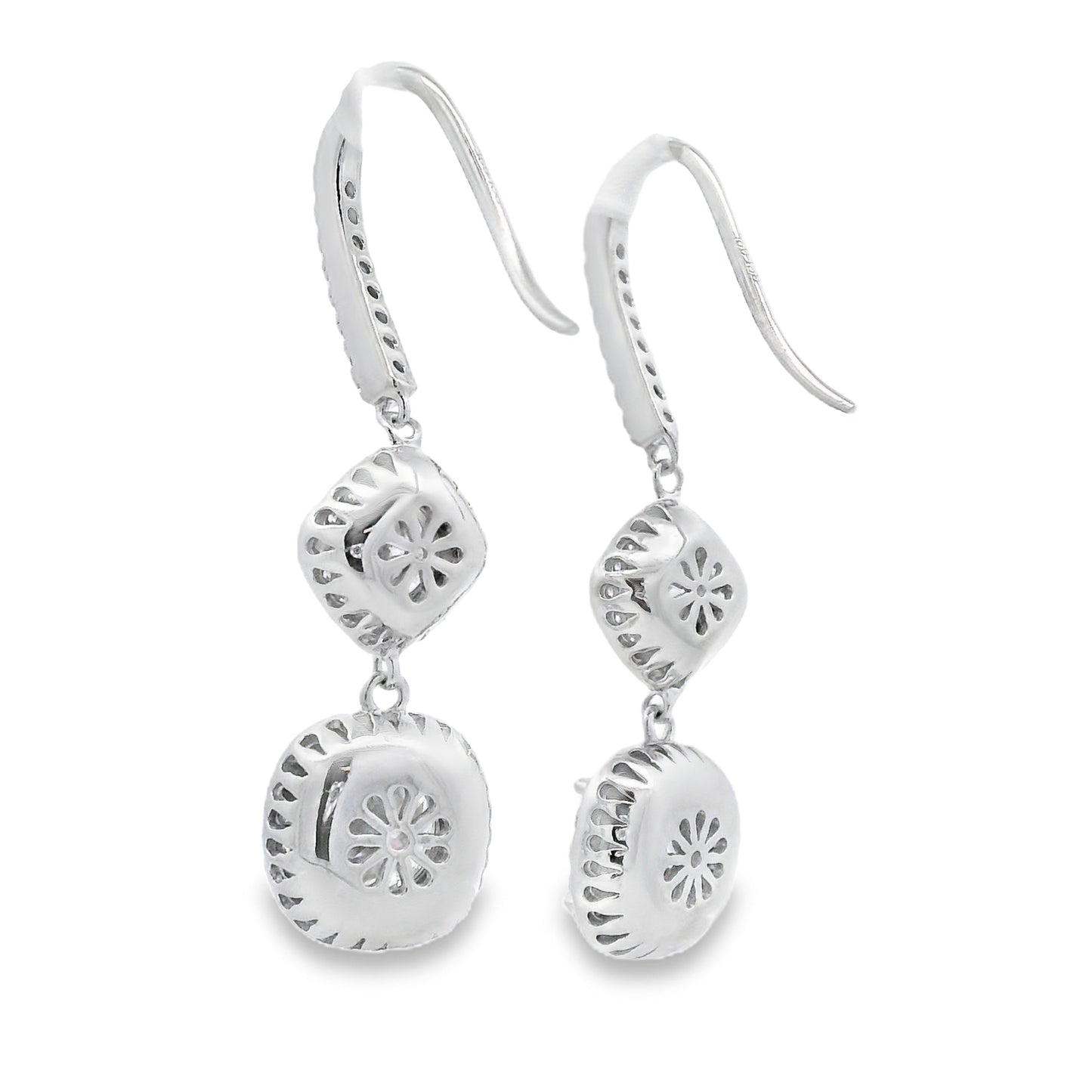 8.51ct Moissanite Dangle Earrings Sterling Silver Bids.com
