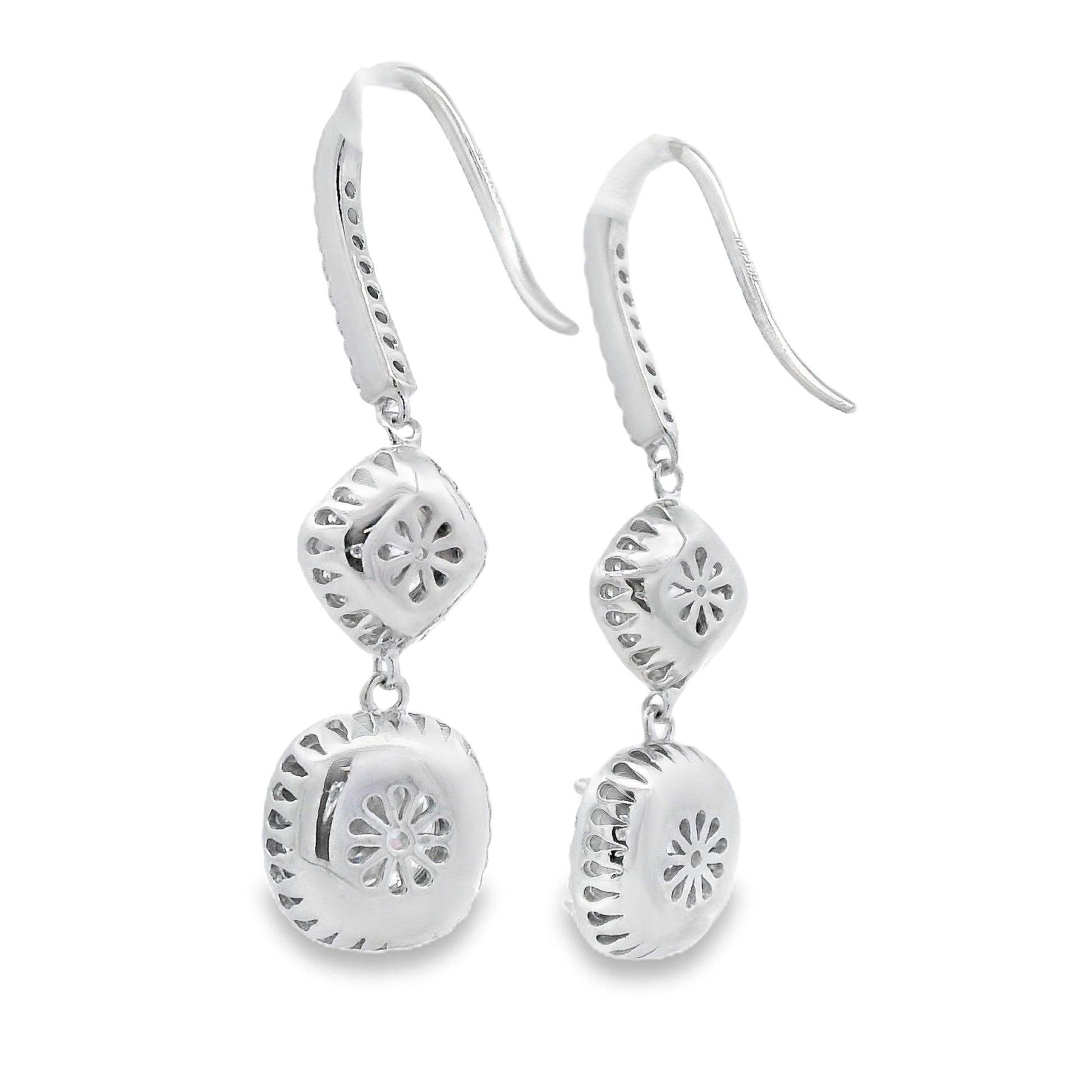 8.51ct Moissanite Dangle Earrings Sterling Silver Bids.com