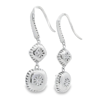 8.51ct Moissanite Dangle Earrings Sterling Silver Bids.com