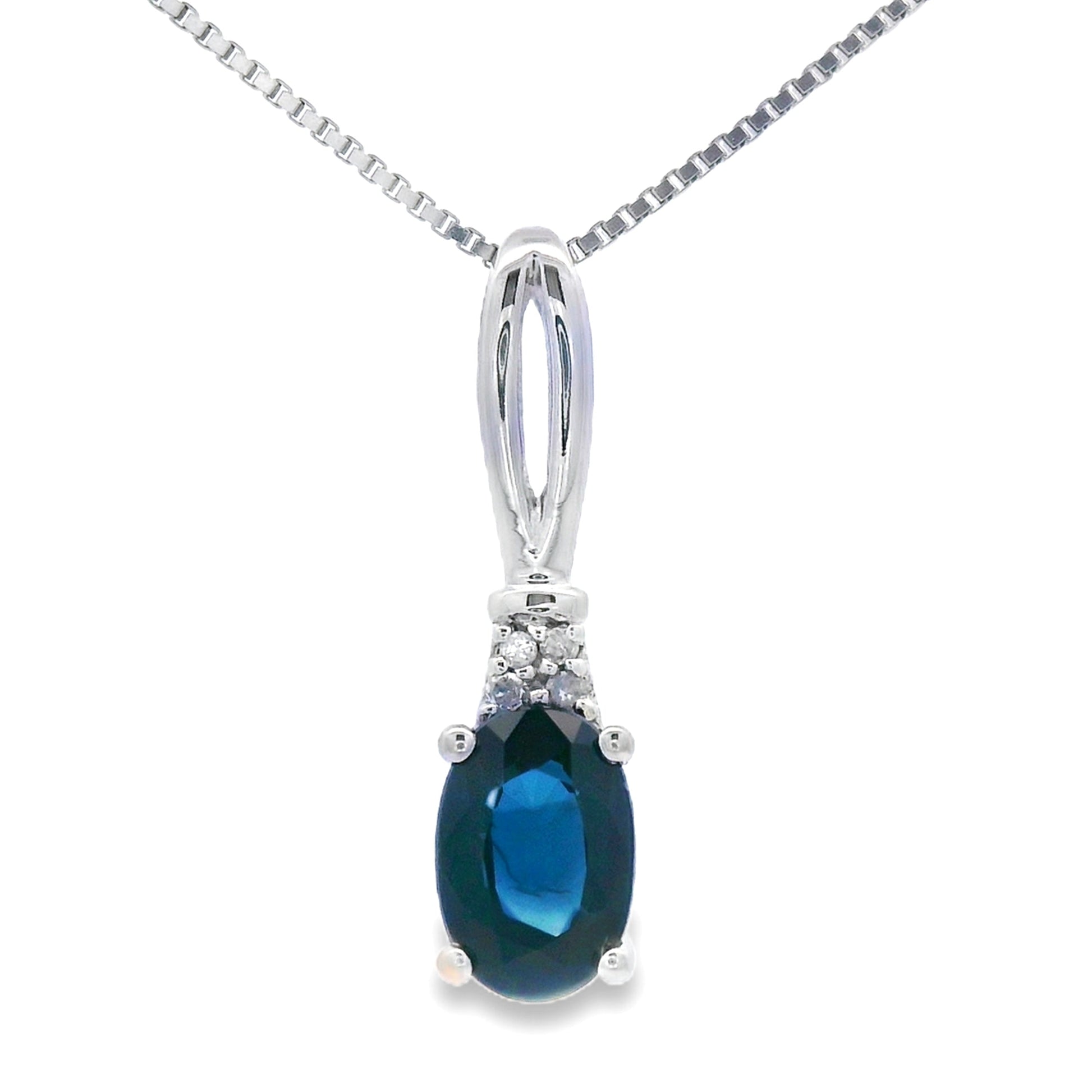 .34ct Sapphire Diamond Fashion Pendants 10KT White Gold Bids.com