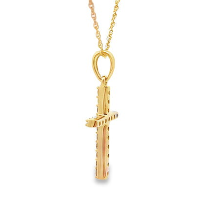 .13ct Diamond Cross Religious Pendant 14KT Yellow Gold Bids.com