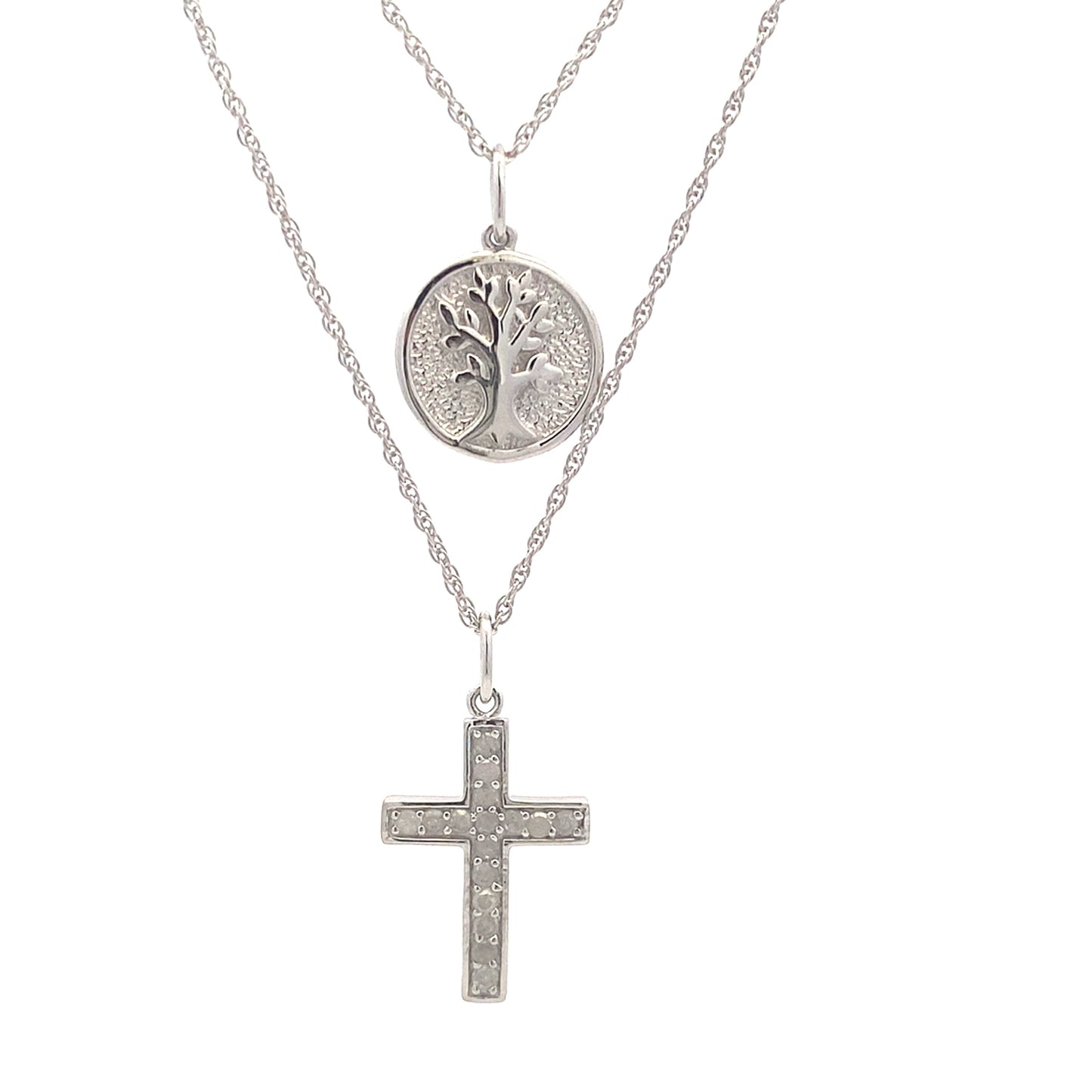 .20ct Diamond Cross Religious Pendant Sterling Silver Bids.com