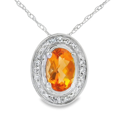 .51ct Citrine Diamond Fashion Pendants 10KT White Gold Bids.com