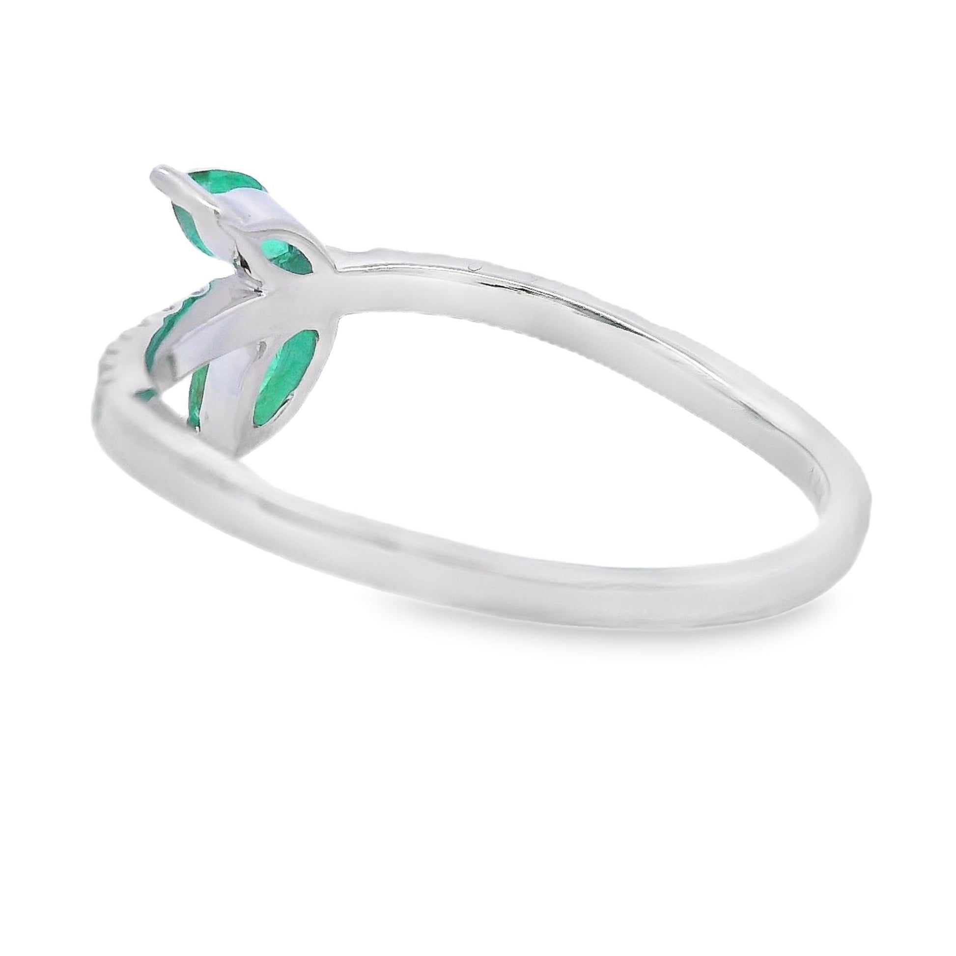 Genuine .29ct Emerald Diamond Ring 14KT White Gold Bids.com