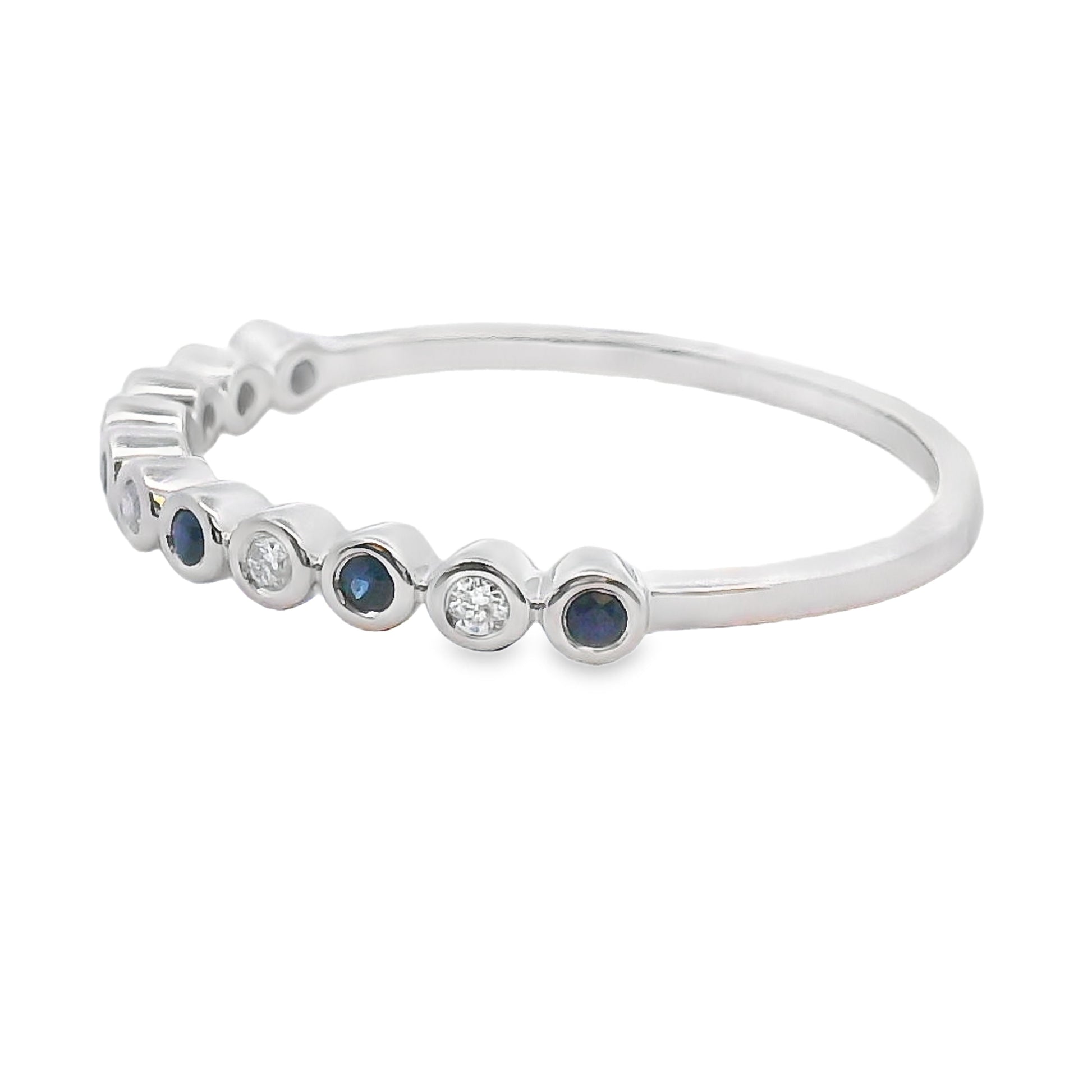 Sapphire Diamond stackable band set 14KT White Gold Bids.com