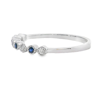 Sapphire Diamond stackable band set 14KT White Gold Bids.com
