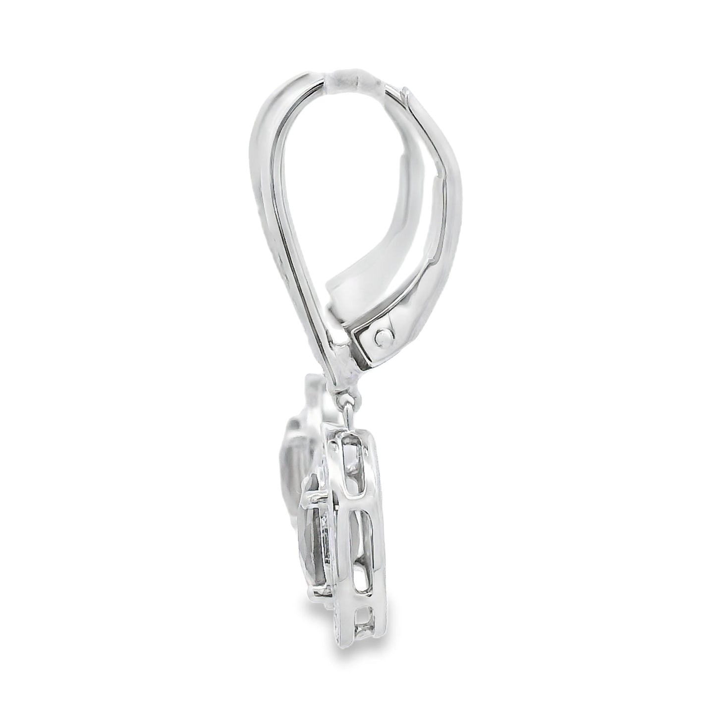 .81ct Quartz Diamond Dangle Earrings 10KT White Gold Bids.com