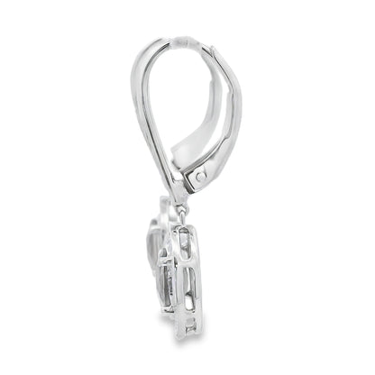 .81ct Quartz Diamond Dangle Earrings 10KT White Gold Bids.com