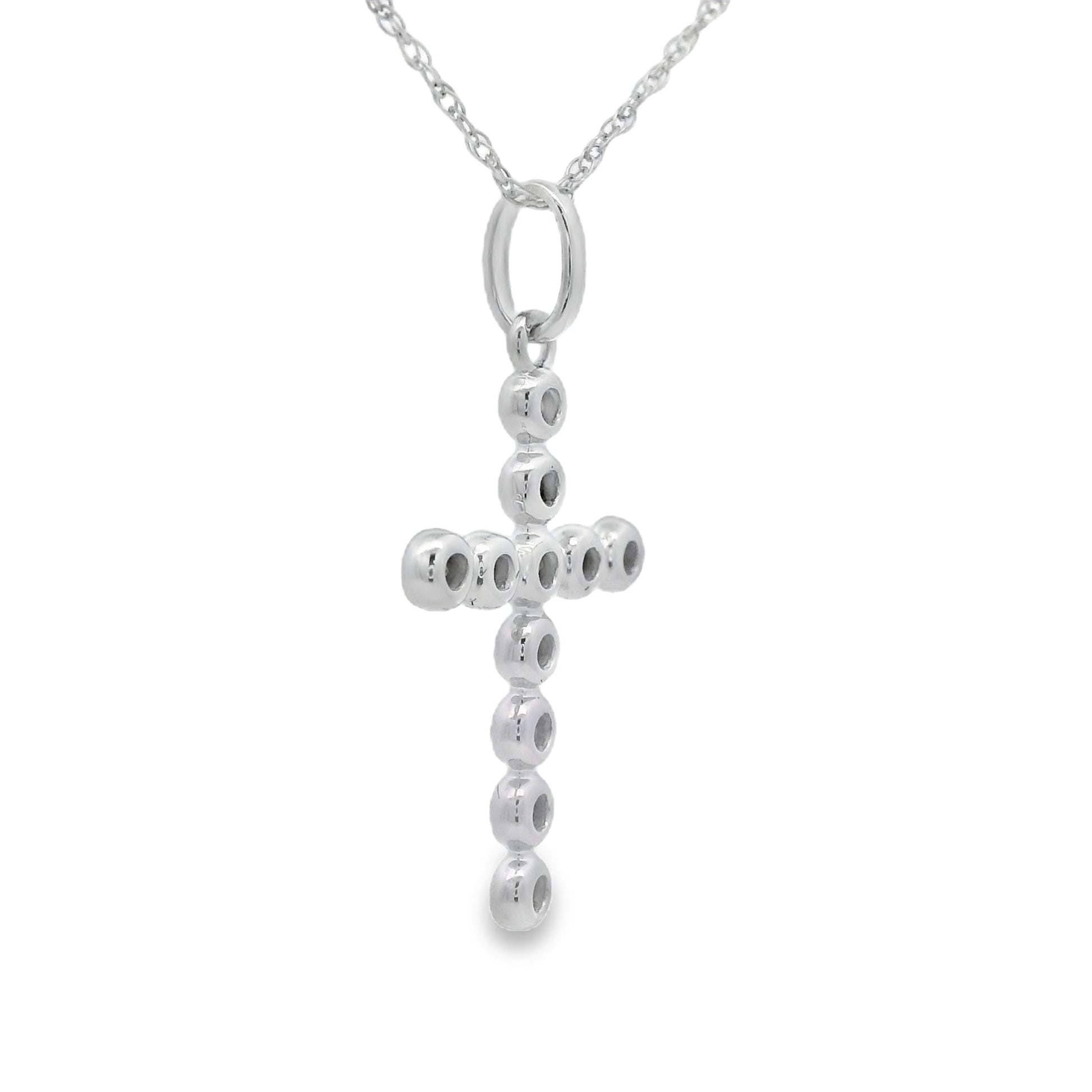 .15ct Diamond Cross Religious Pendant 14KT White Gold Bids.com
