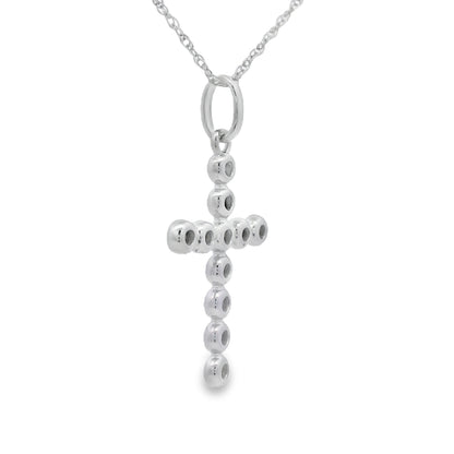 .15ct Diamond Cross Religious Pendant 14KT White Gold Bids.com
