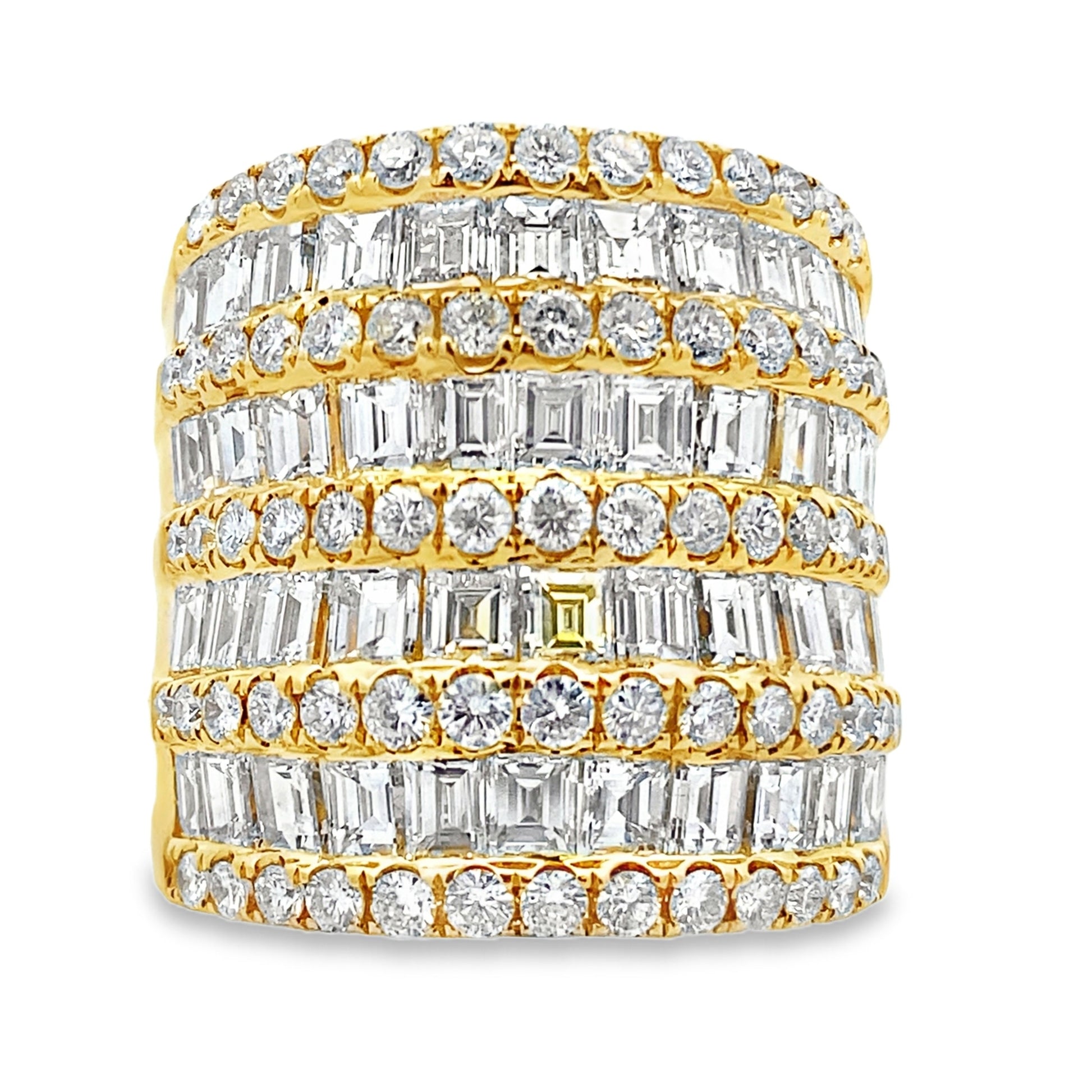 Genuine 6.65ct Diamond Ring 18KT Yellow Gold Bids.com