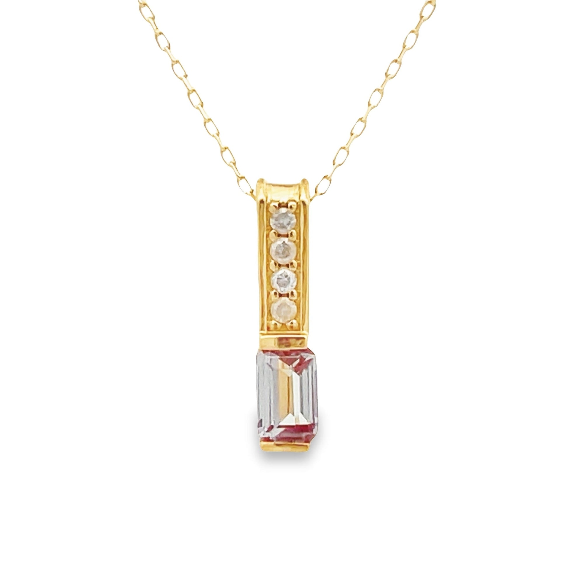 Created Alexandrite Fashion Pendants 10KT Yellow Gold Bids.com