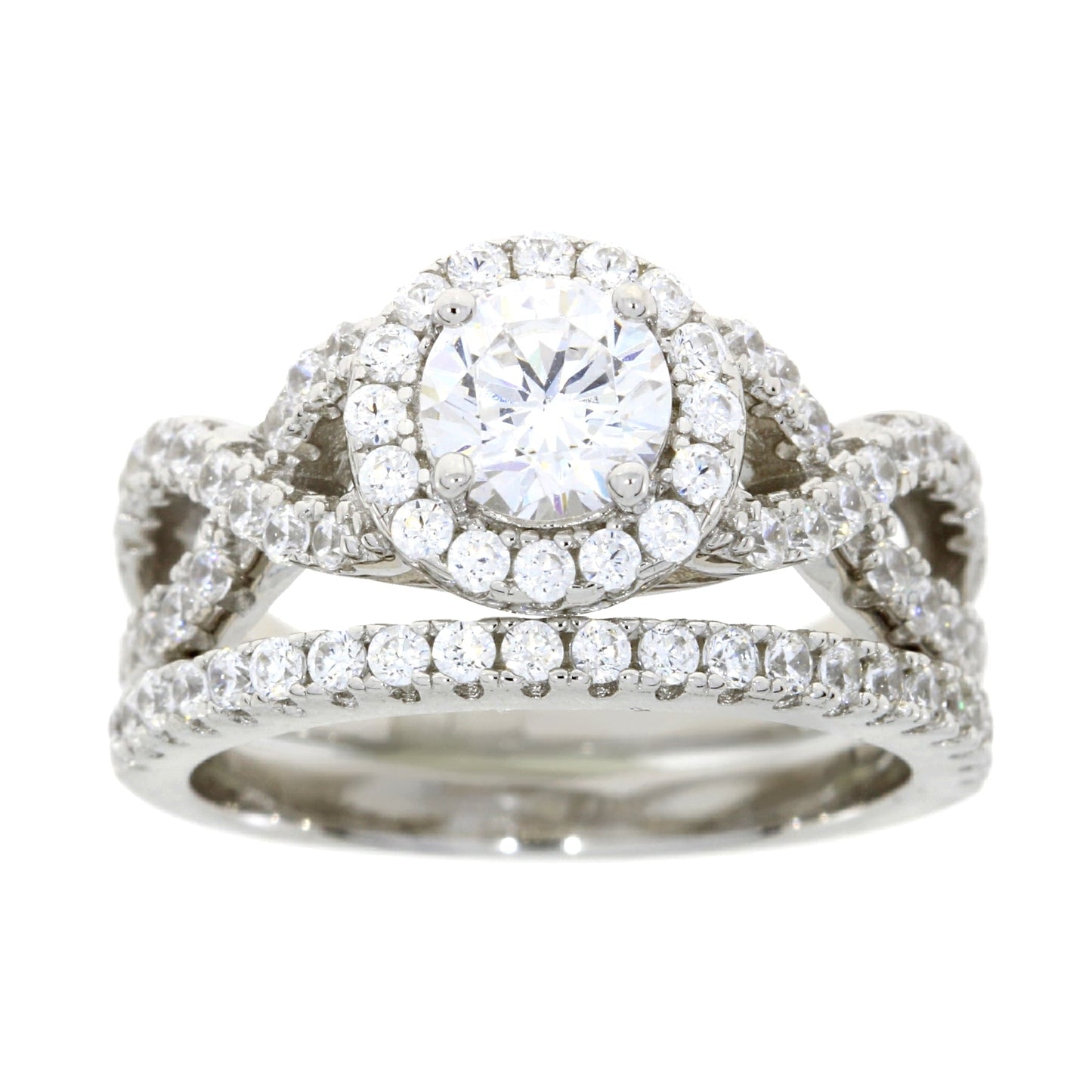 Natural Cubic Zirconium CZ SS Bridal Sterling Silver Bids.com