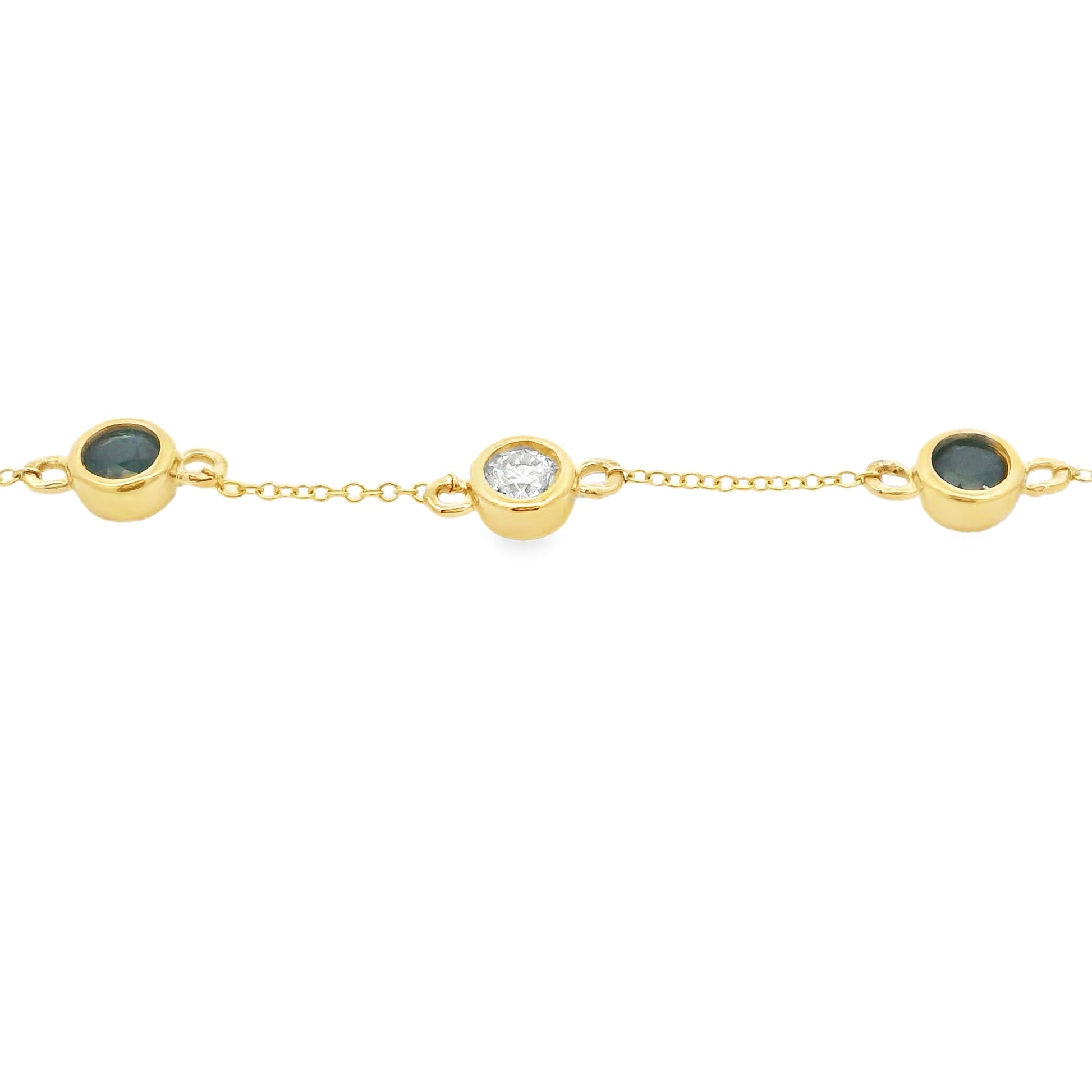 .74ct Sapphire Diamond Bracelet 14KT Yellow Gold Bids.com