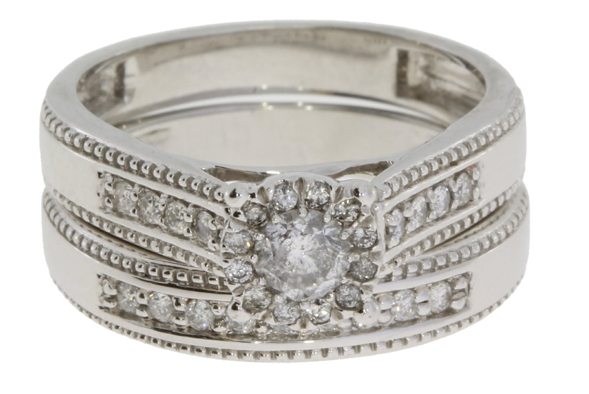 .63ct Diamond Engagement Ring Set 10KT White Gold Bids.com