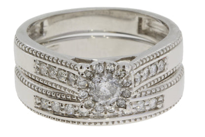 .63ct Diamond Engagement Ring Set 10KT White Gold Bids.com