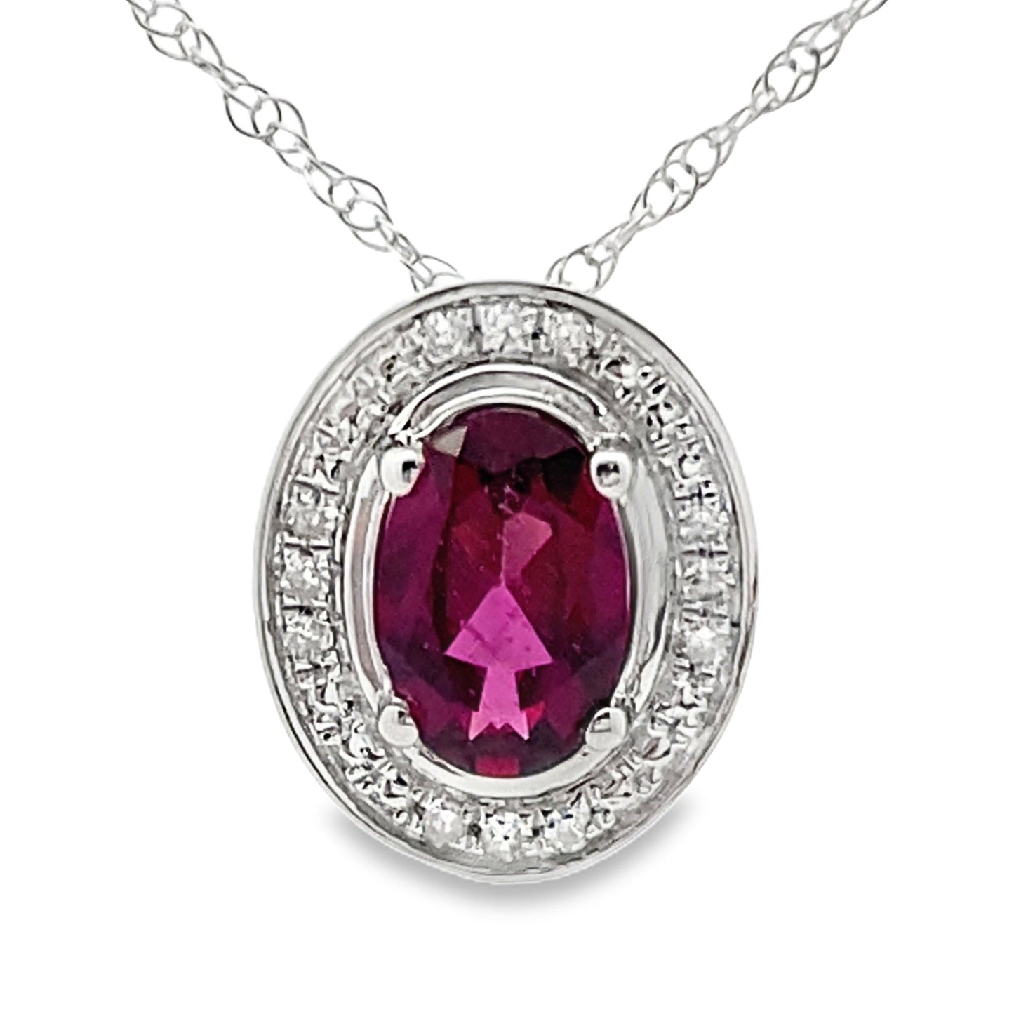 .52ct Garnet Diamond Fashion Pendants 10KT White Gold Bids.com
