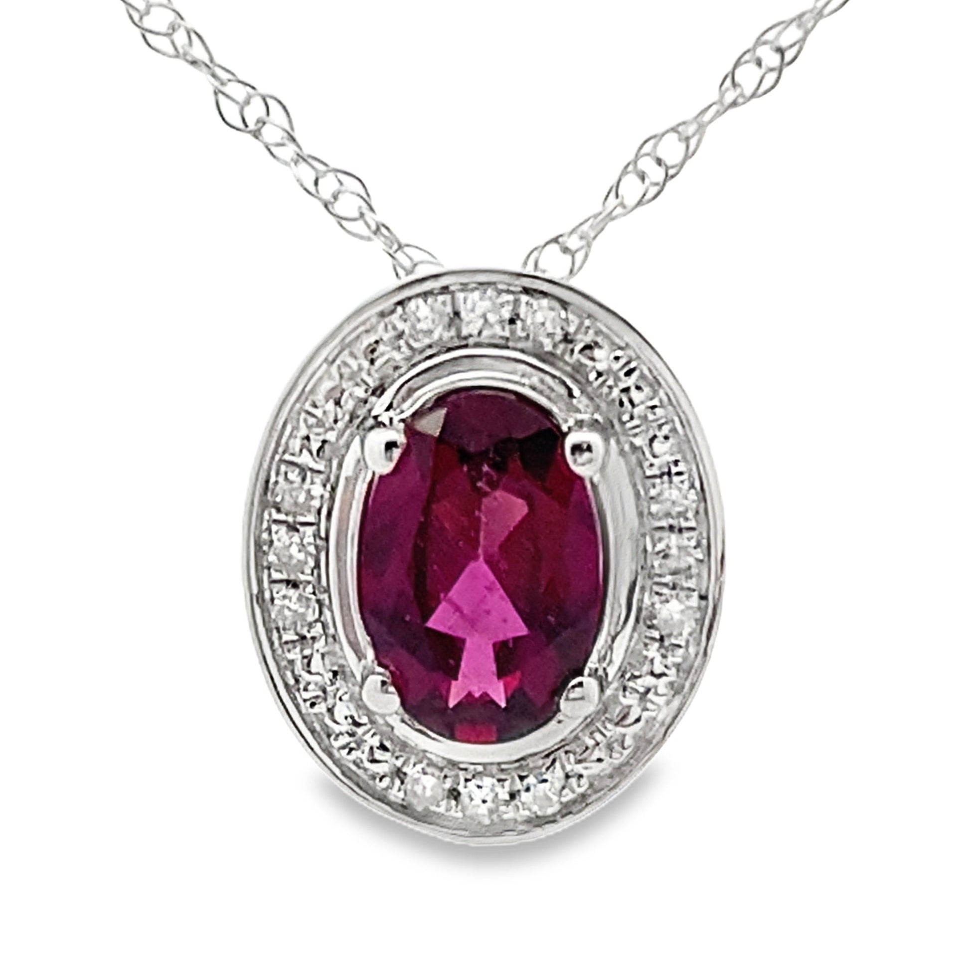 .52ct Garnet Diamond Fashion Pendants 10KT White Gold Bids.com