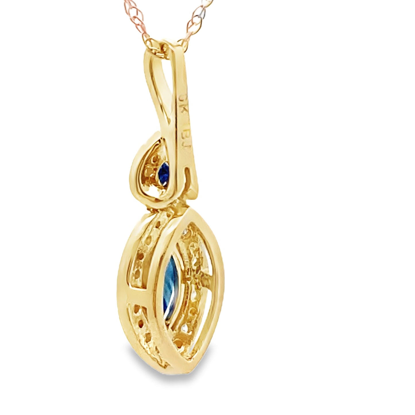 Sapphire Diamond Fashion Pendants 10KT Yellow Gold Bids.com