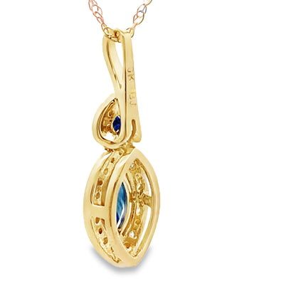 Sapphire Diamond Fashion Pendants 10KT Yellow Gold Bids.com