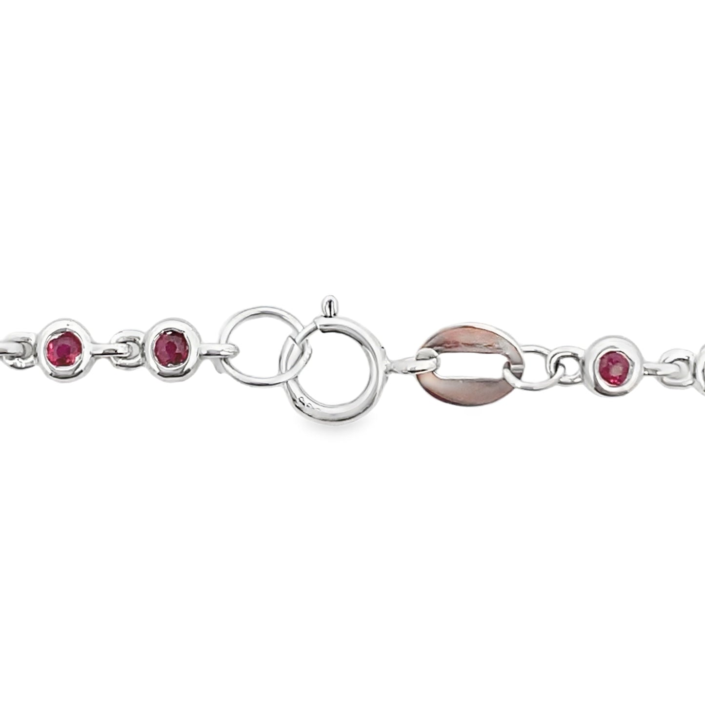 Genuine .89ct Ruby Diamond Bracelet 14KT White Gold Bids.com