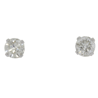 Natural .75ct Diamond Stud Earrings 14KT White Gold Bids.com