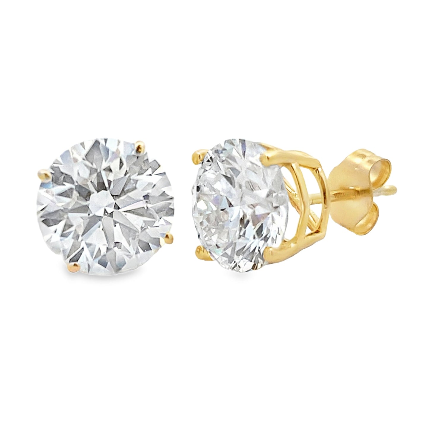4.00ct Lab Grown Diamond Stud Earrings 14KT Yellow Gold Bids.com