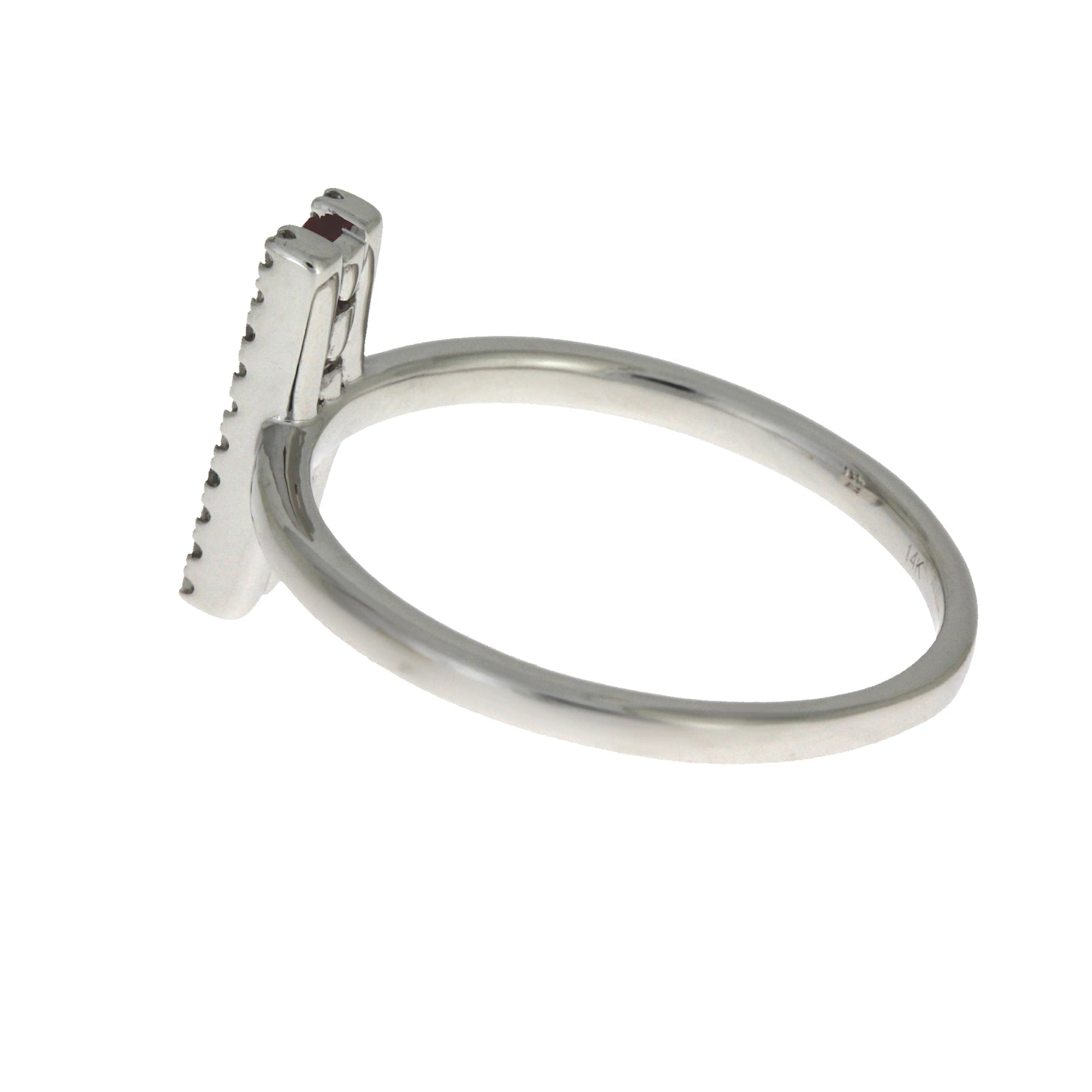 Genuine .30ct Ruby Diamond Ring 14KT White Gold Bids.com