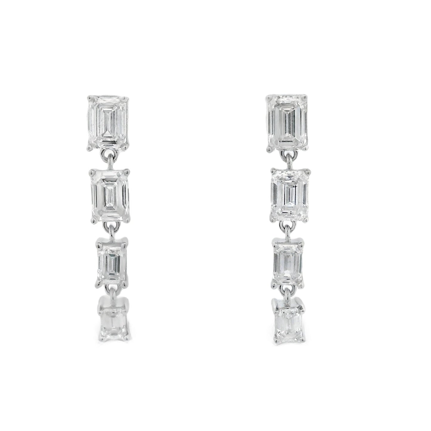 Lab Grown Diamond Dangle Earrings 14KT White Gold Bids.com