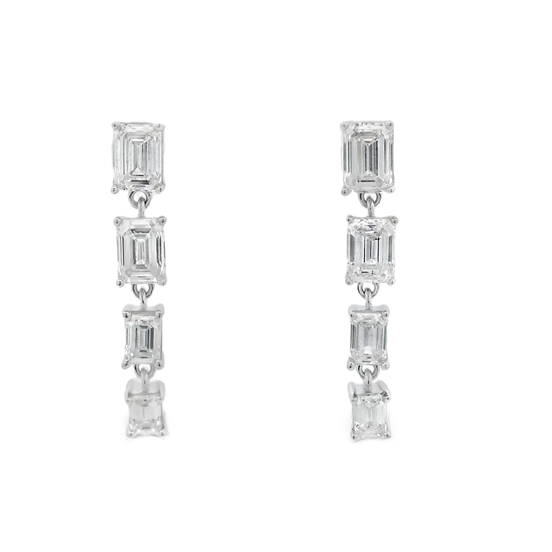 Lab Grown Diamond Dangle Earrings 14KT White Gold Bids.com