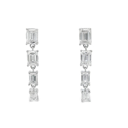 Lab Grown Diamond Dangle Earrings 14KT White Gold Bids.com