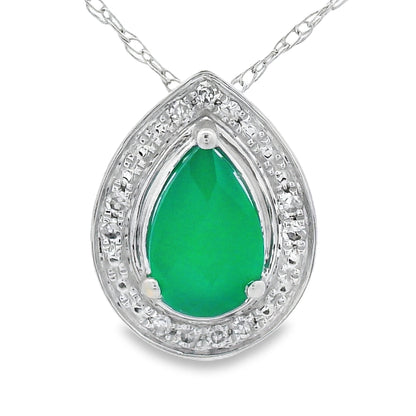 Chalcedony Diamond Fashion Pendants 10KT White Gold Bids.com