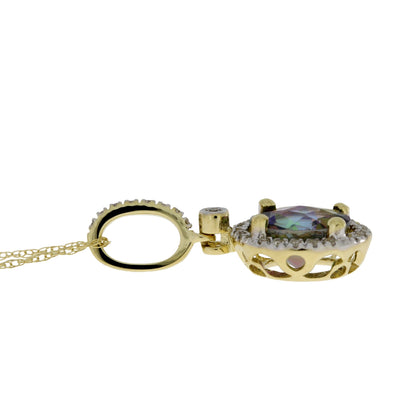 Mystic Fire Topaz Fashion Pendants 14KT Yellow Gold Bids.com