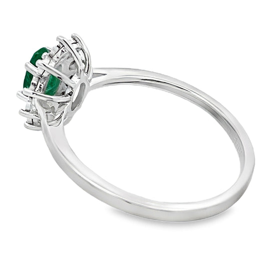 Genuine .43ct Emerald Diamond Ring 10KT White Gold Bids.com