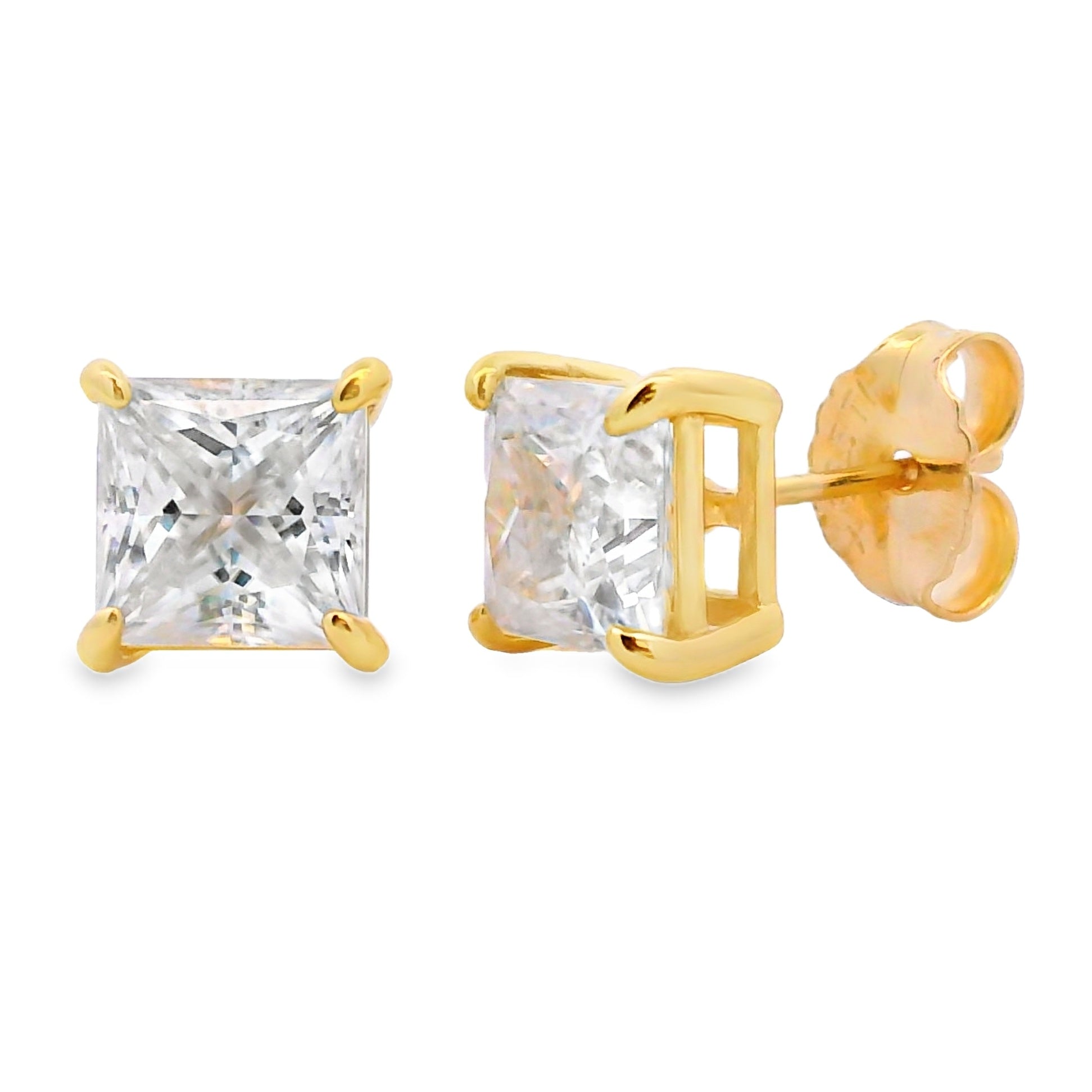 Natural 4.20ct Moissanite Stud Earrings Sterling Silver Bids.com