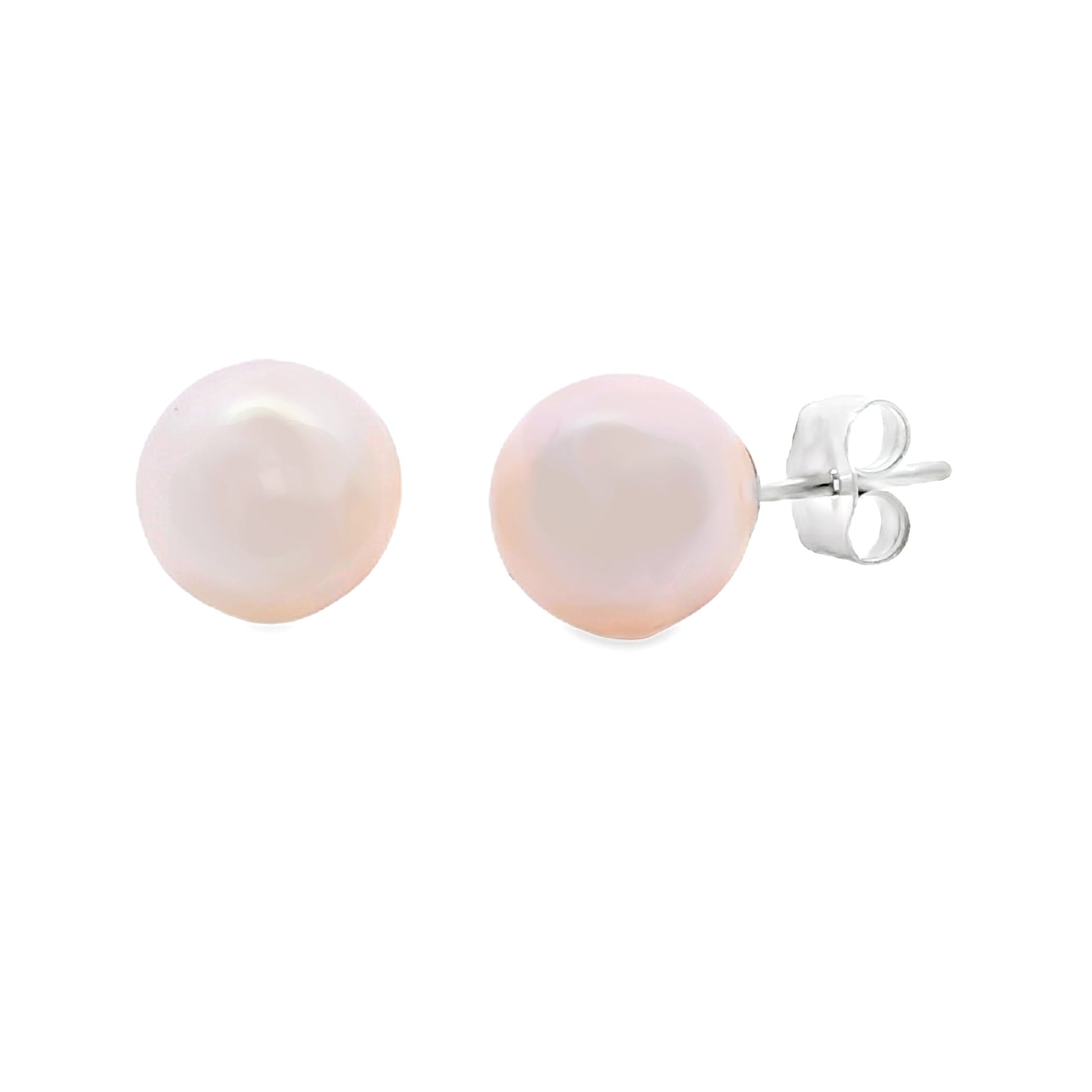 Natural FW Pearl Stud Earrings 14KT White Gold Bids.com